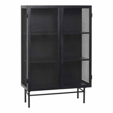 HÜBSCH EDGE METALSKAB M/TRÅDNET SORT - 150