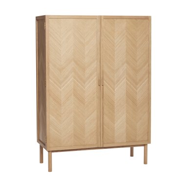 HÜBSCH HERRINGBONE SKAB/EGTRÆ/SILDEBEN NATUR - 140