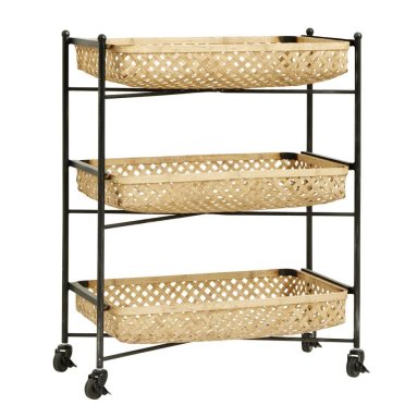 Nordal Rullebord m/ Fletkurve Bambus Natur/Sort - 64